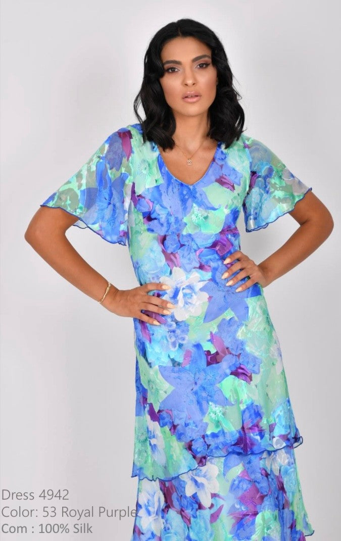 allison silk dresses ALLISON 6160 DRESS ROYAL BLUE