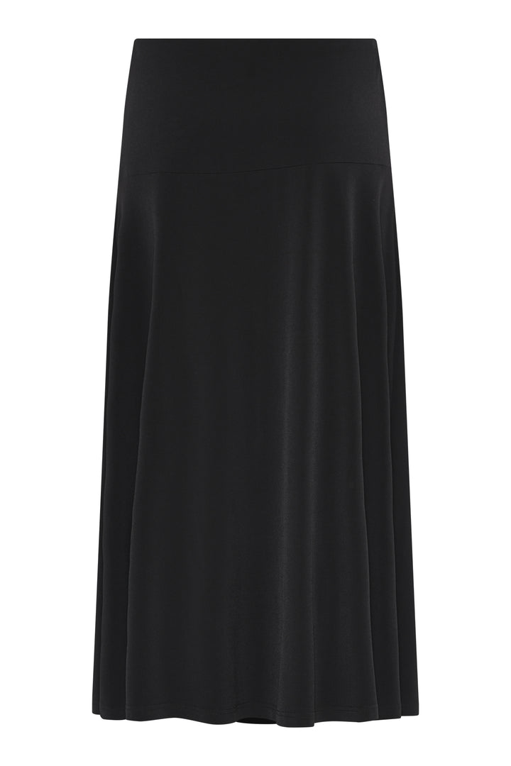 Tia 75448 Black Jersey Fabric Midi Skirt