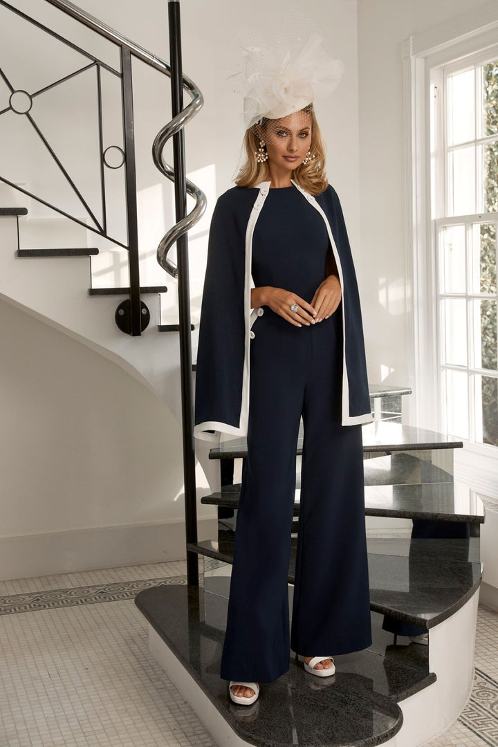 Invitations by Veni Infantino 29854 Navy Ivory  Trouser Suit