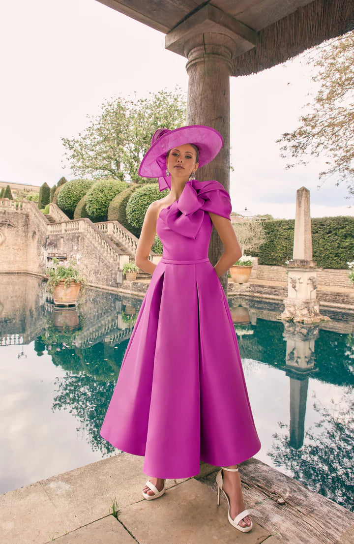 Veni Infantino 992738 One Shouldered Magenta Dress with Statement Bow Rouge Boutique Inverness Veni Infantino 992738 One Shouldered Magenta Dress with Statement Bow Rouge Boutique Inverness