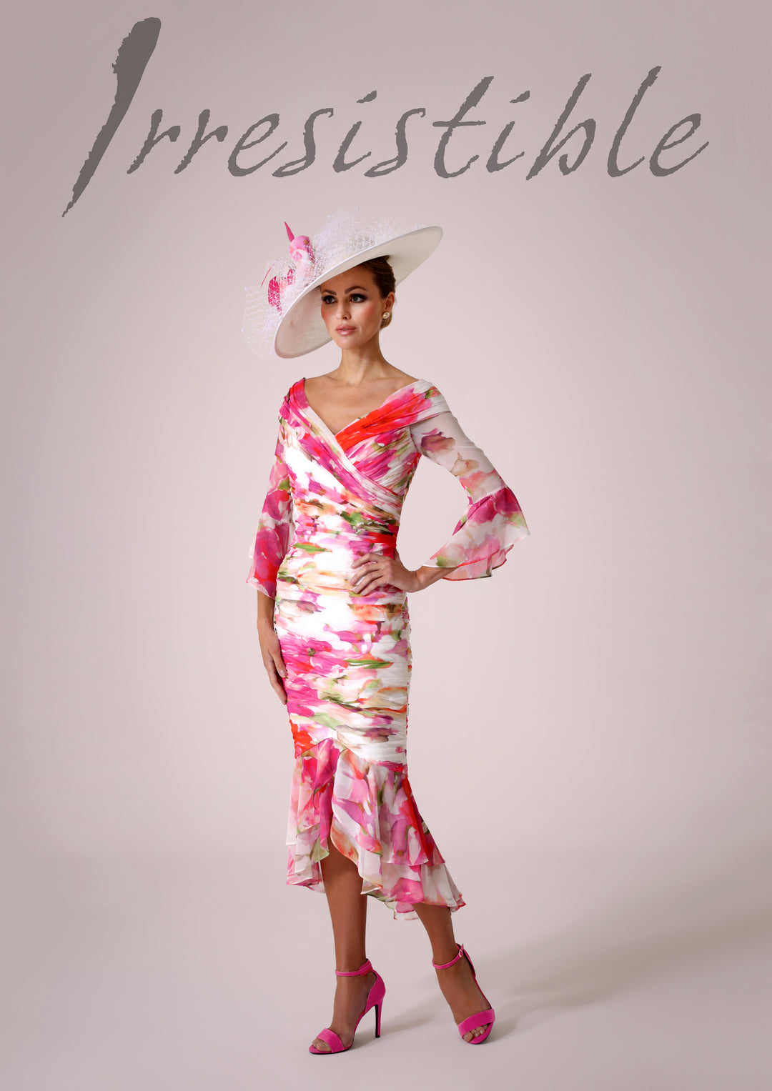 Irresistible IRIS898525K Coral Pink Occasion Dress