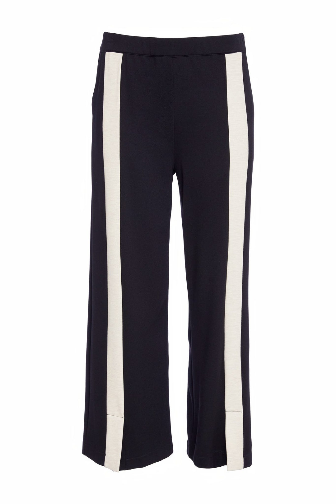 Naya NAW25264 Black Stone Wide Leg Contrast Stripe Trousers