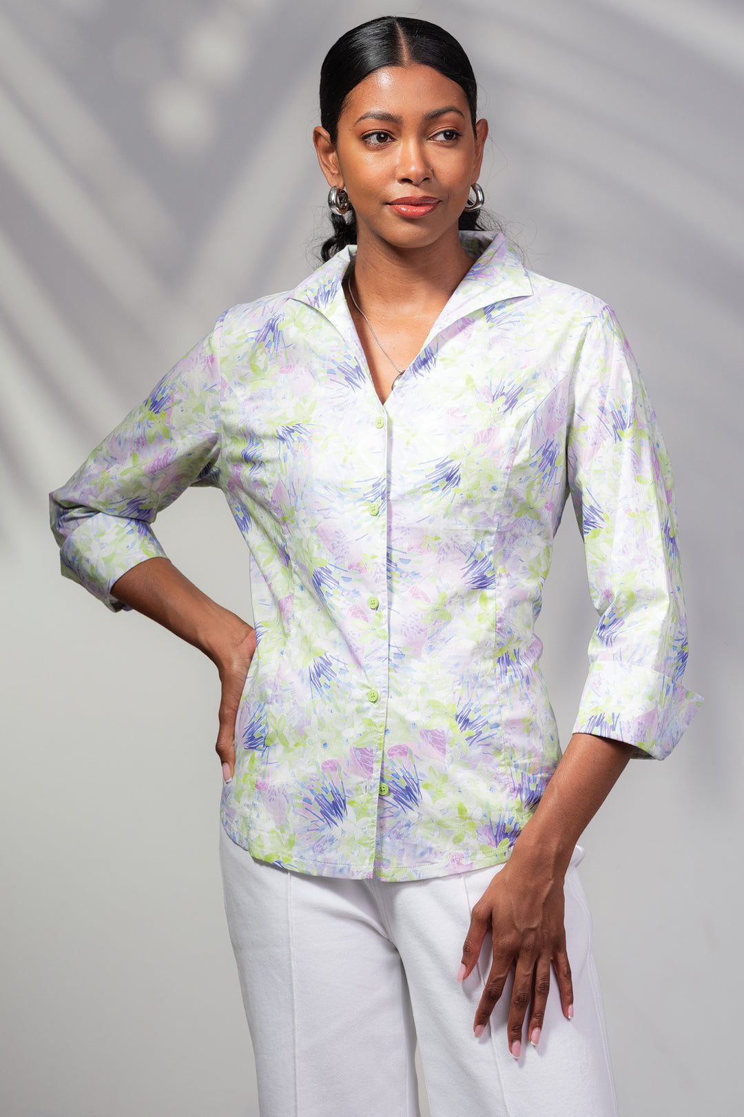 Alison Sheri A45091 Purple Print Shirt - Rouge Boutique Inverness