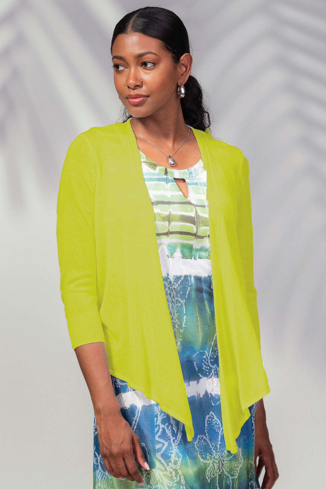Alison Sheri A45136 Lime Green Wrap Cardigan - Rouge Boutique Inverness