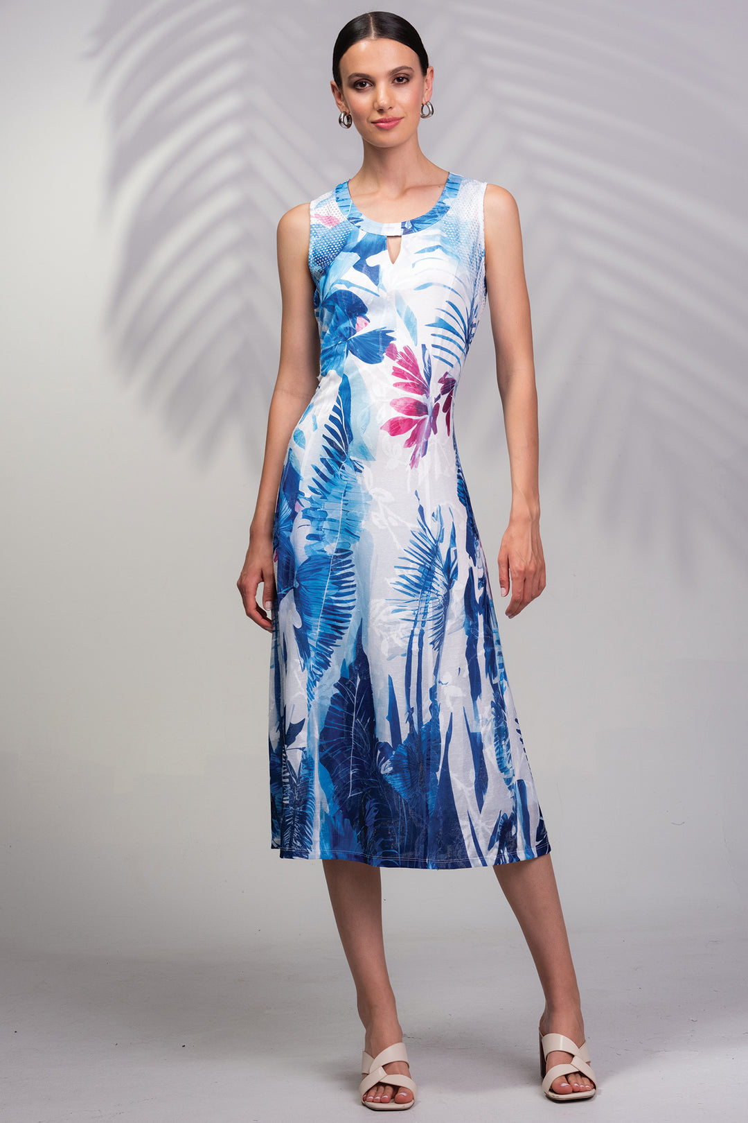 Alison Sheri A45355 Blue Print Midi Dress - Rouge Boutique