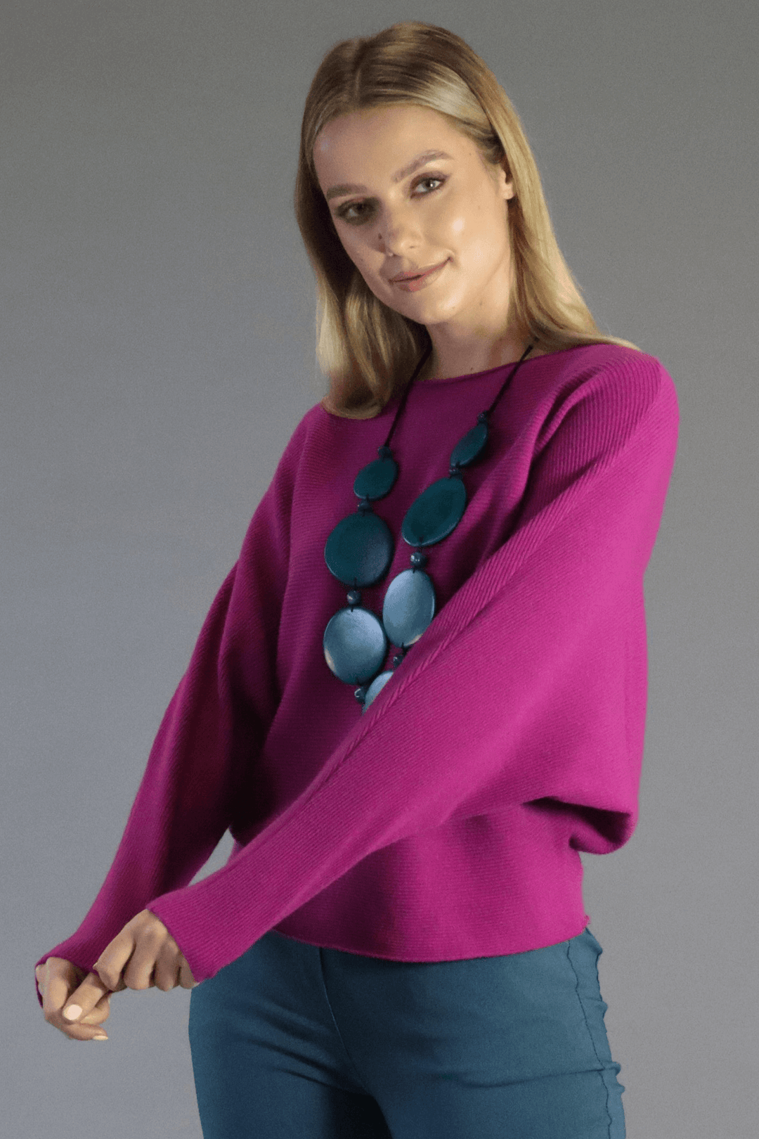 Deck 16125 Magenta Pink Long Sleeved Jumper - Rouge Boutique Inverness