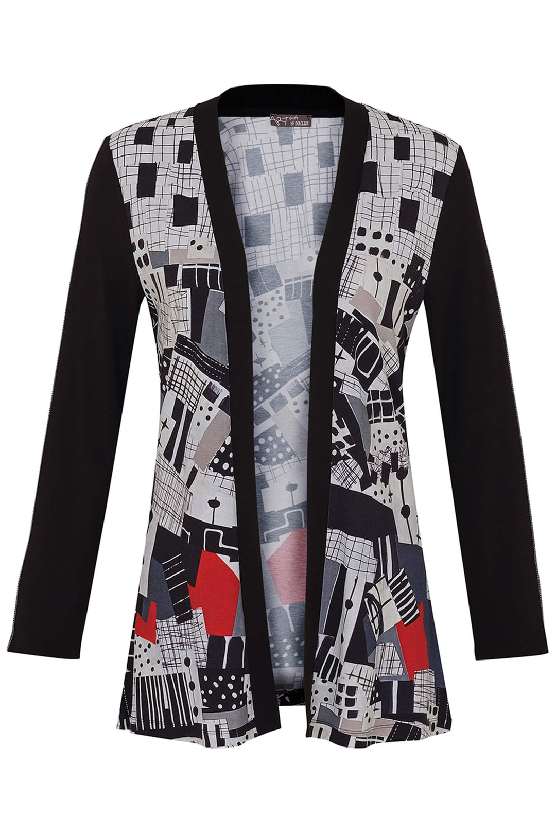 Dolcezza 73603 Black Tear Down The Wall Open Front Cardigan - Rouge Boutique