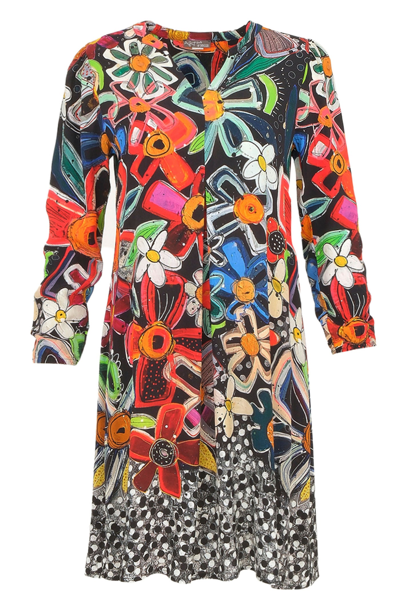 Dolcezza 74656 Floral Print Sleeved Dress  Rouge Boutique Inverness