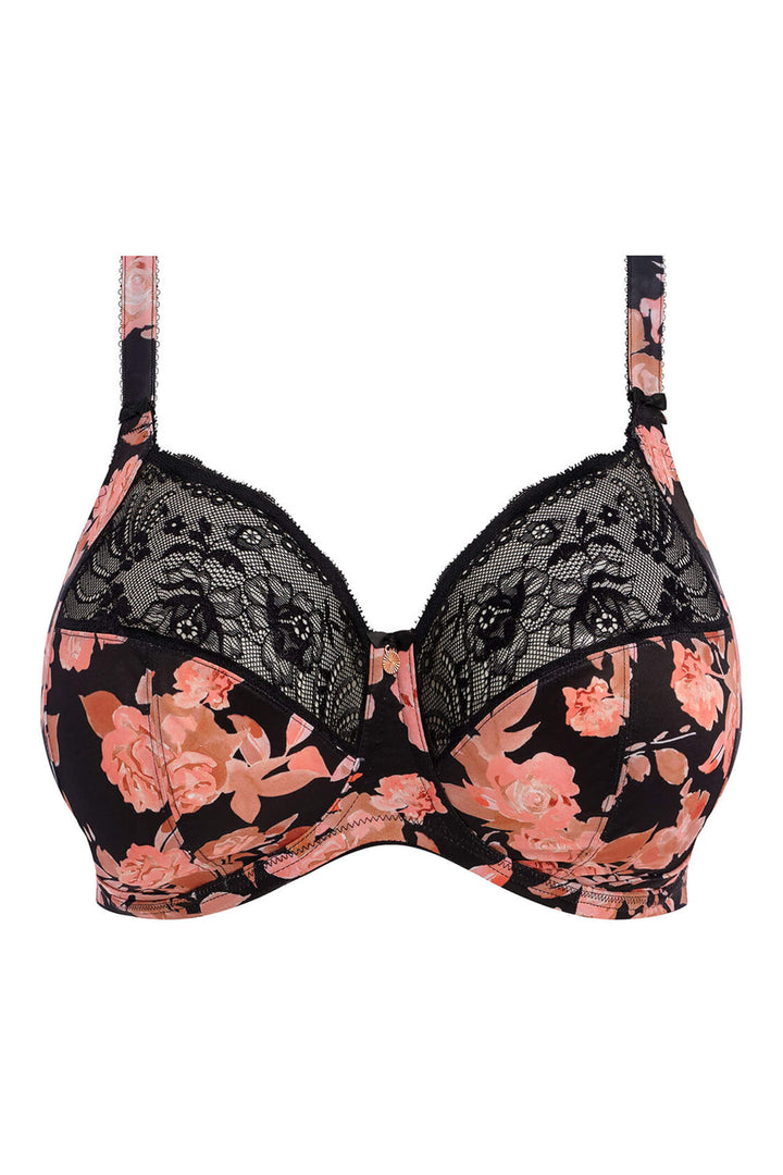 Elomi EL4110WCR Morgan Black Watercolour Stretch Banded Underwired Full Cup Bra - Rouge Boutique Inverness