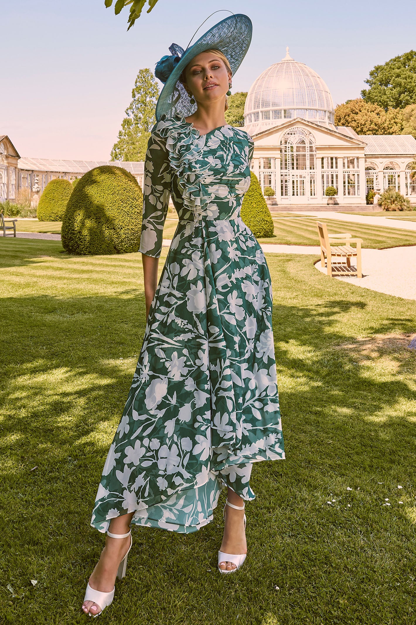 Invitations by Veni Chiffon Spot Print Dress & Jacket Navy/Ivory Spot 36047 main image 0