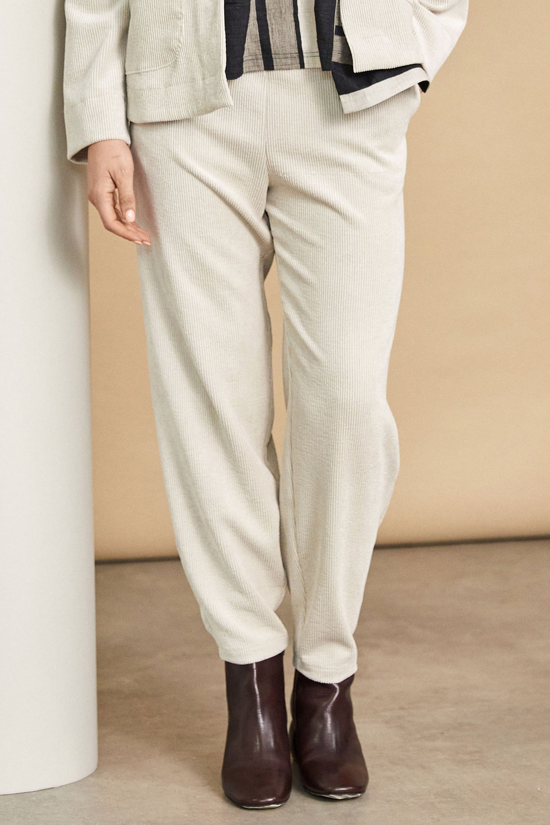 Naya NAW24-257 15 Corduroy Trousers Cream - Rouge Boutique Inverness