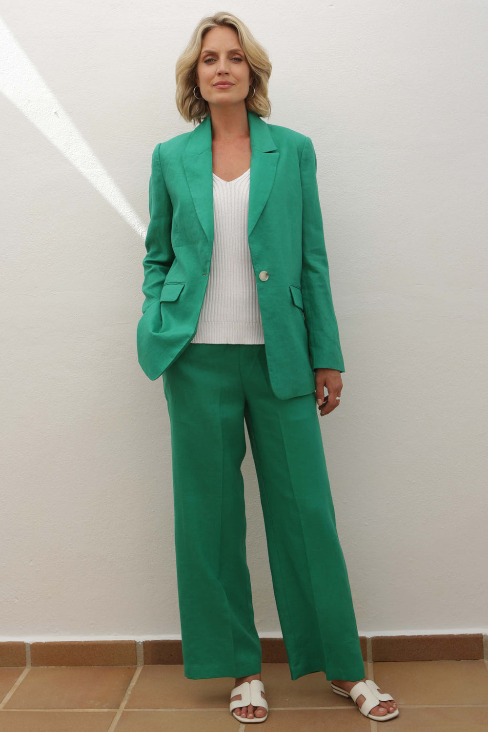 Pomodoro 22412 Green Meadow Linen Trouser - Rouge Boutique Inverness