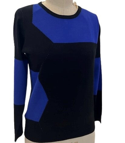 Glitz 4015 Royal and Black Sleeved Jumper