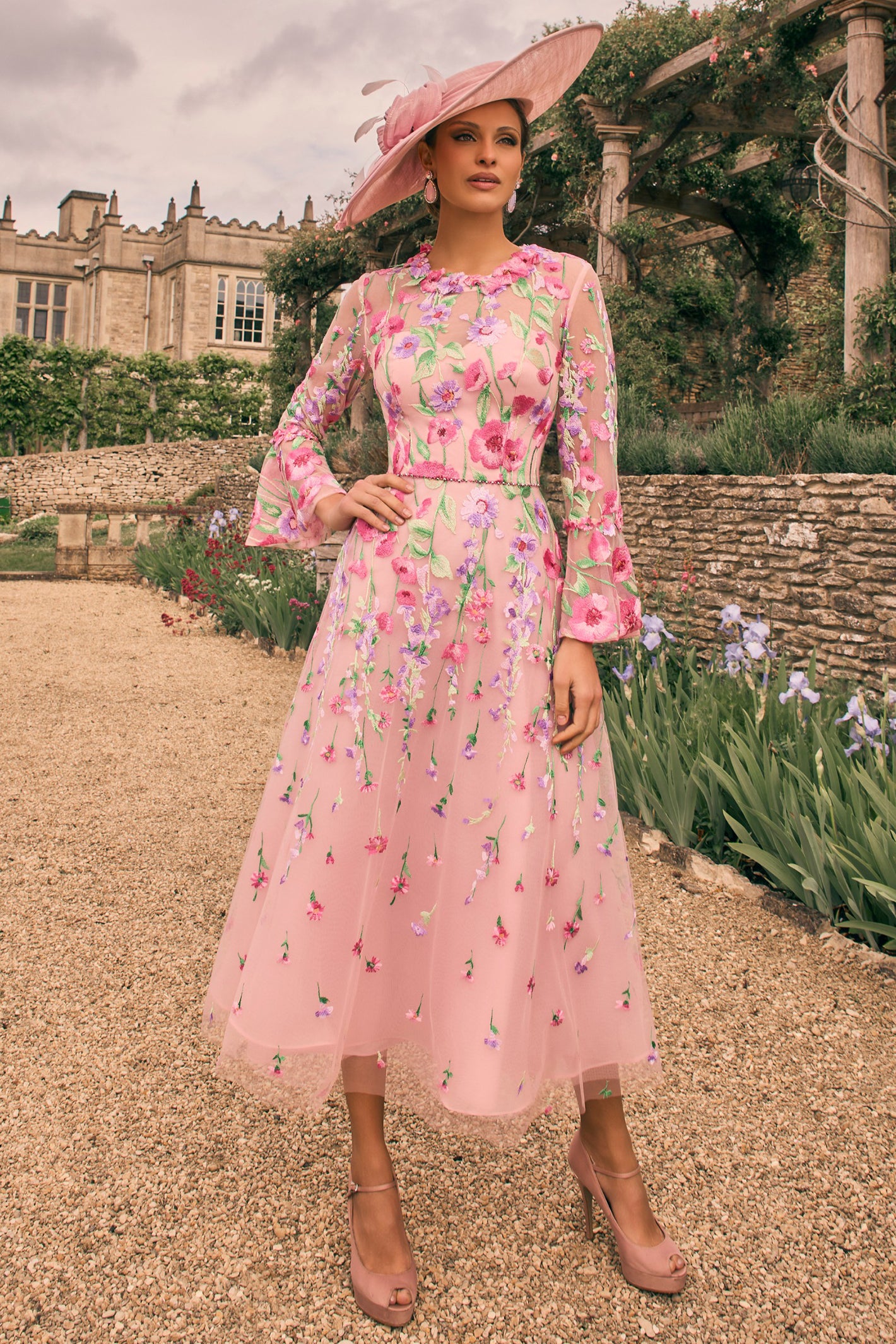 pink floral dresses uk VENI INFANTINO 992794B PINK MULTI FLORAL