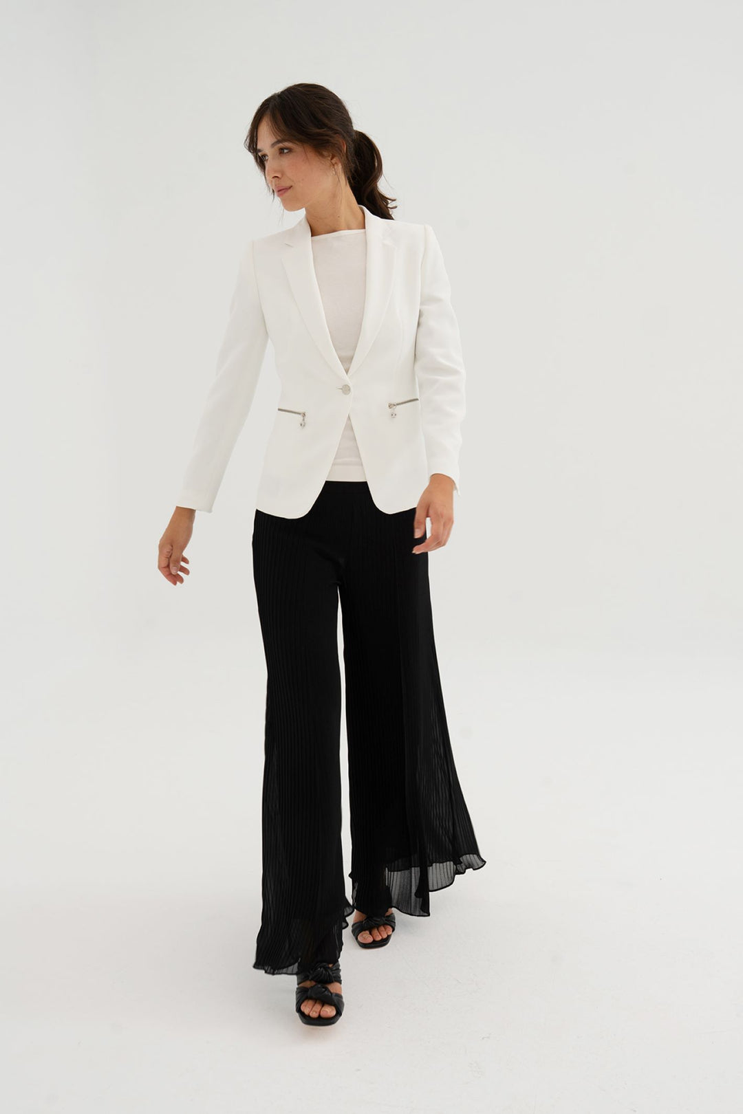 Bariloche Dimar Black Pleat Wide Leg Trouser