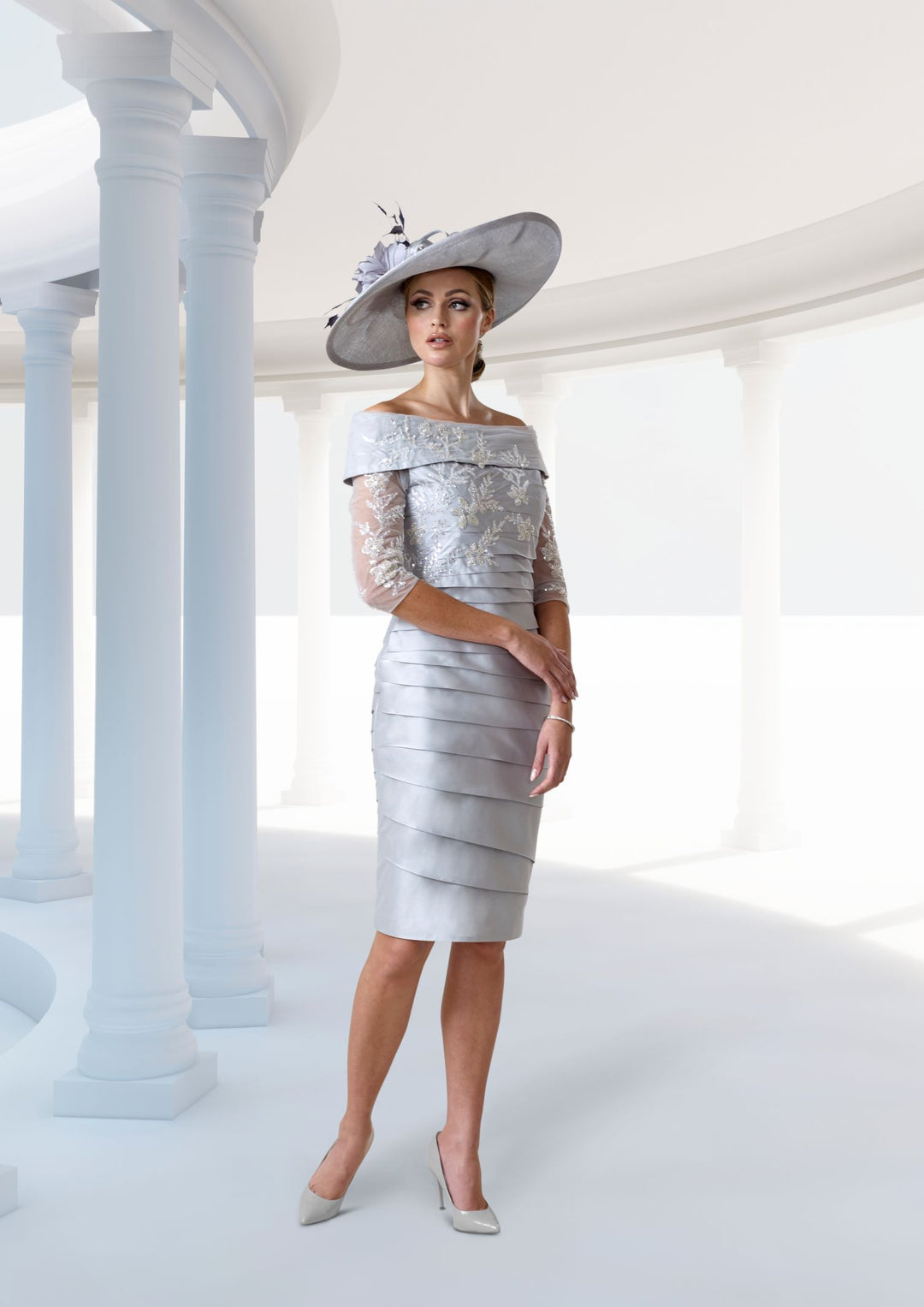 Irresistible IR7227 Silver Half Sleeve Dress