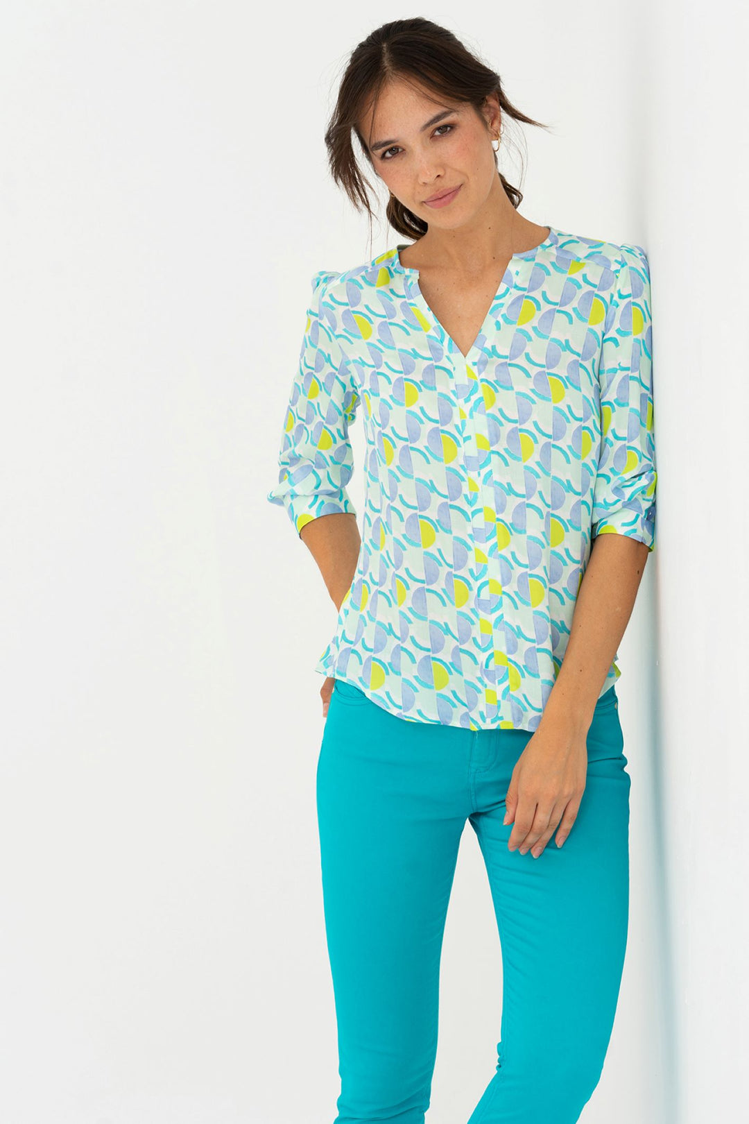 Tinta Style Mariana Turquoise and Yellow Top