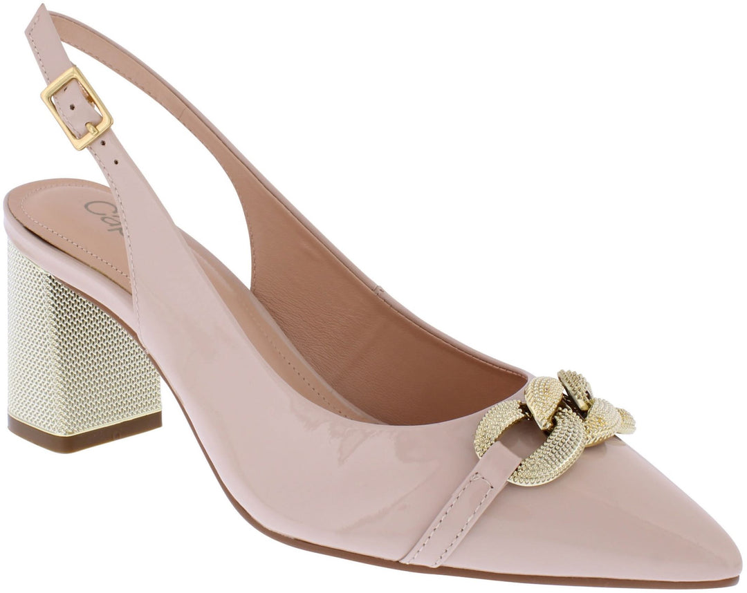 Capollini Mazy Nude Pink Patent Chain Shoe C108