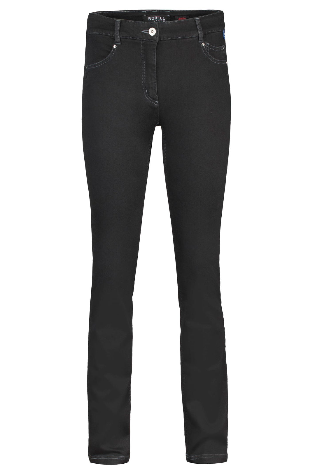 Robell 51455 Slim Fit Straight Jeans Black Long Leg