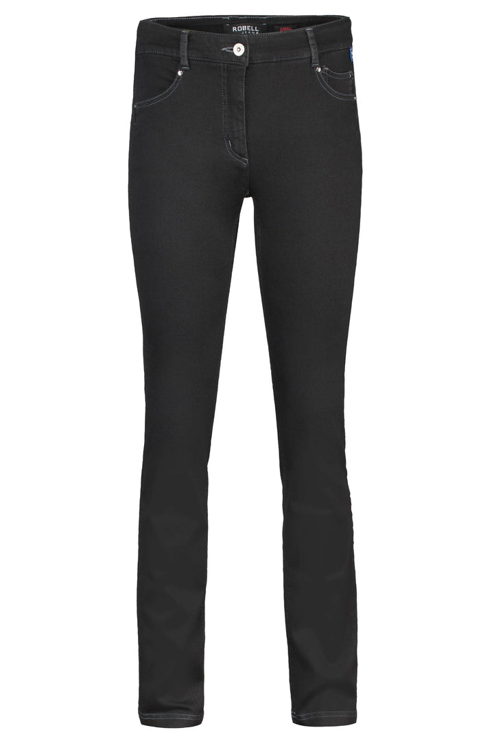 Robell 51455 Slim Fit Straight Jeans Black Long Leg