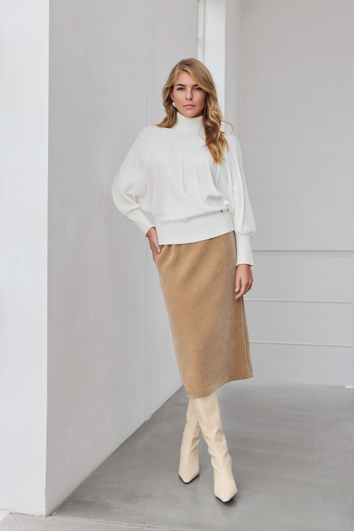 Micha 112 777 Camel Cord Skirt