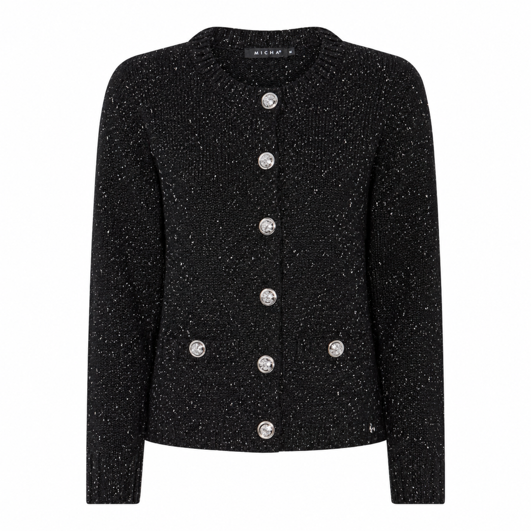 Micha 145 249 Black Silver Knit with Lurex Effect Top