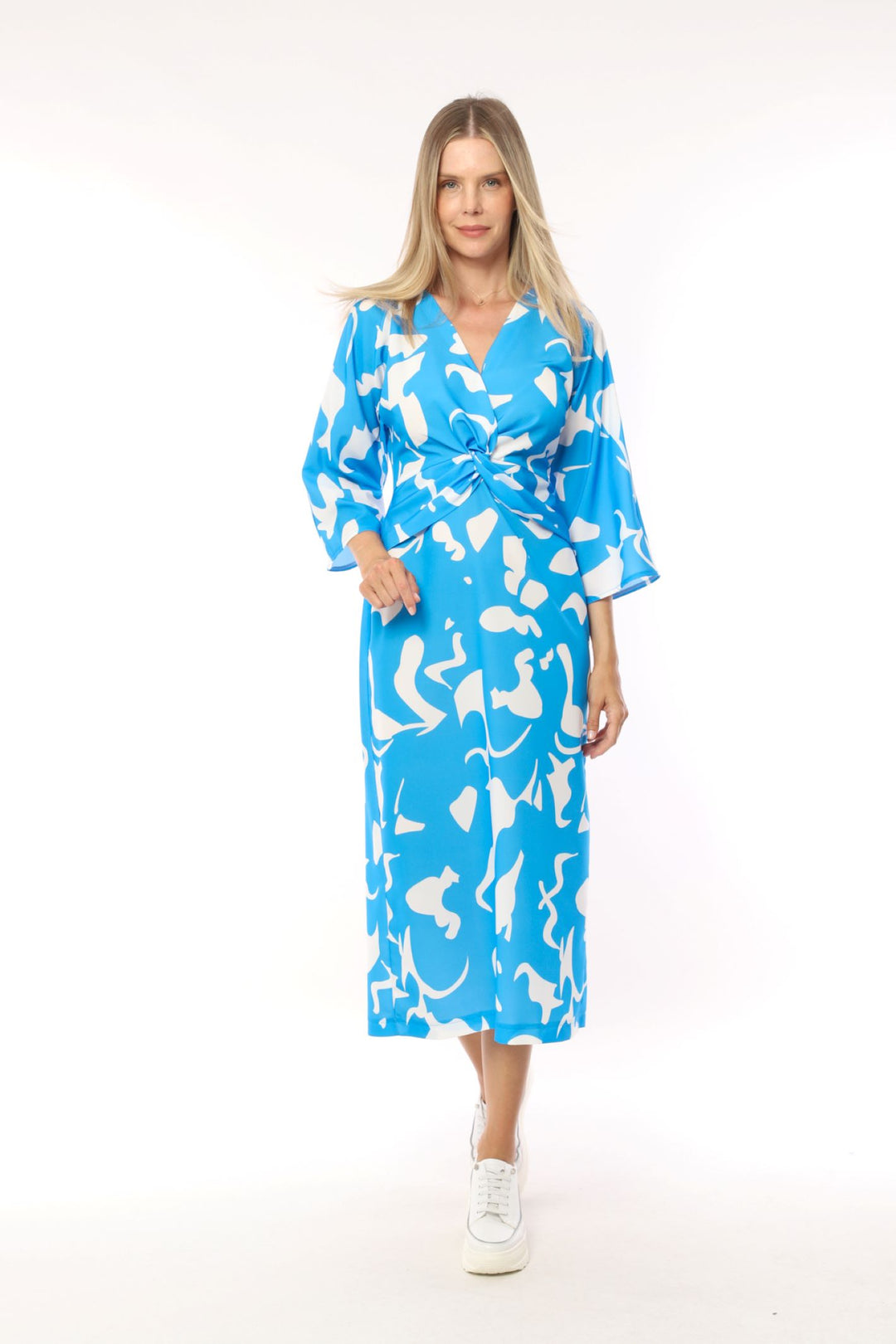 I.nco 2090 Ocean Blue Sleeved Lightweight Dress