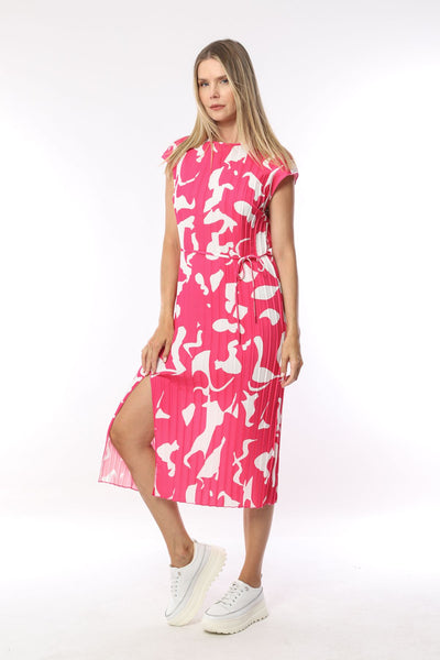 I.nco 2102 Hot Pink Short Sleeved Dress