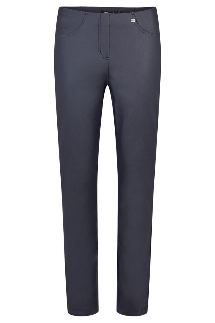 Robell 51599 Bella Pleather Trouser in Navy 78CM