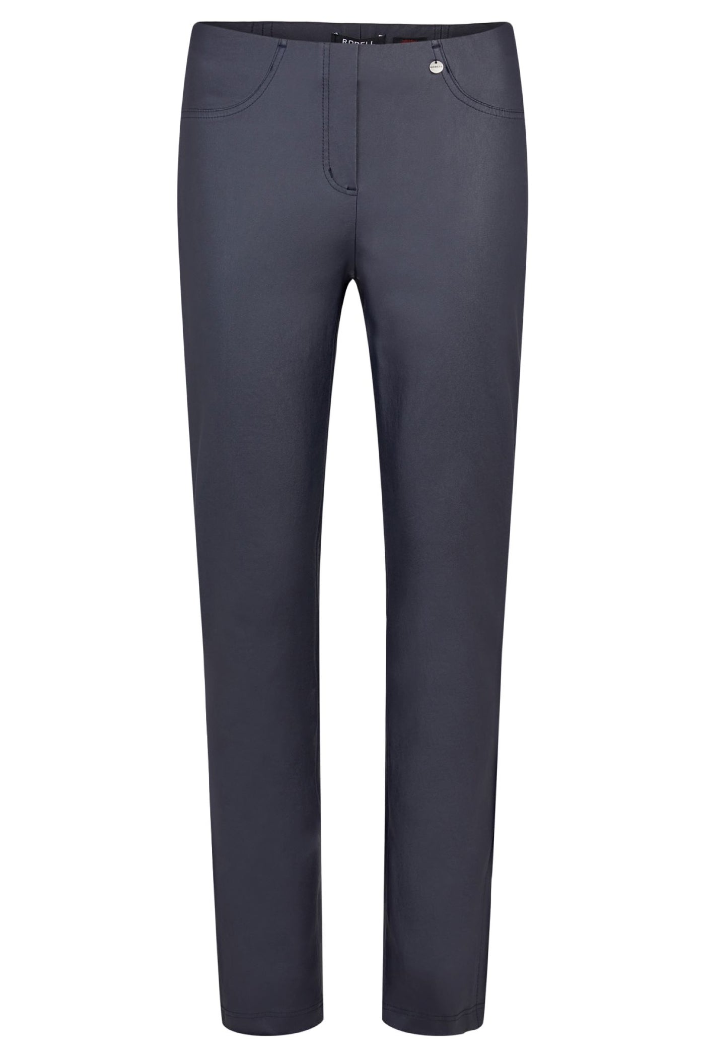 Robell 51599 Bella Pleather Trouser in Navy 78CM