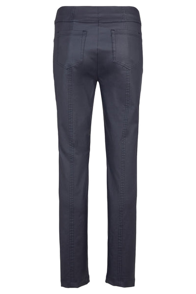 Robell 51599 Bella Pleather Trouser in Navy 78CM