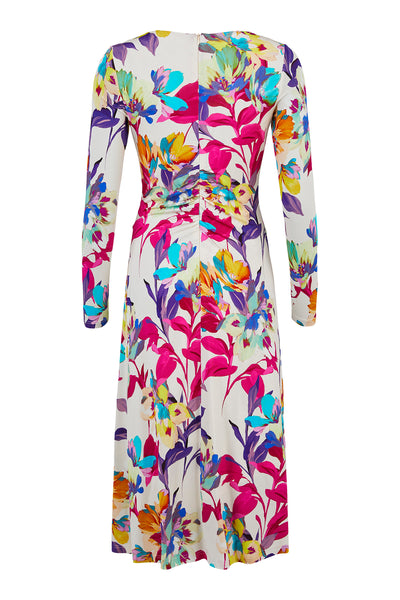 Tia 78346 Multi Coloured Print Dress with Long Sleeves