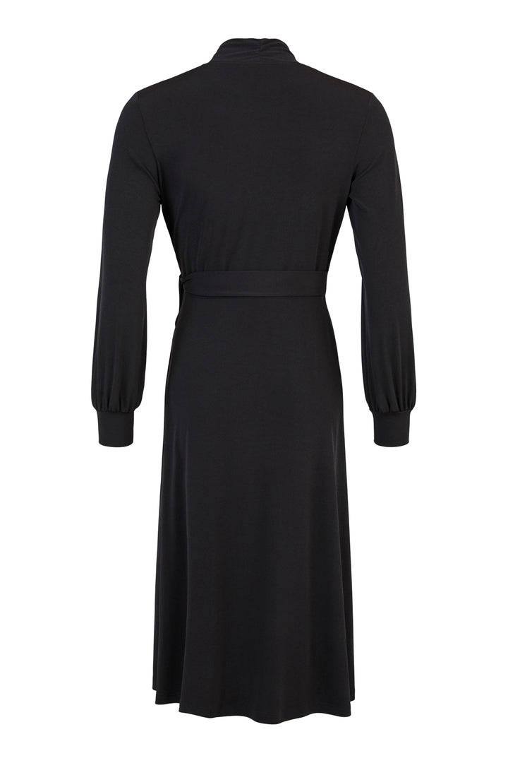 Tia 78426 Black Long Sleeved Wrap Dress