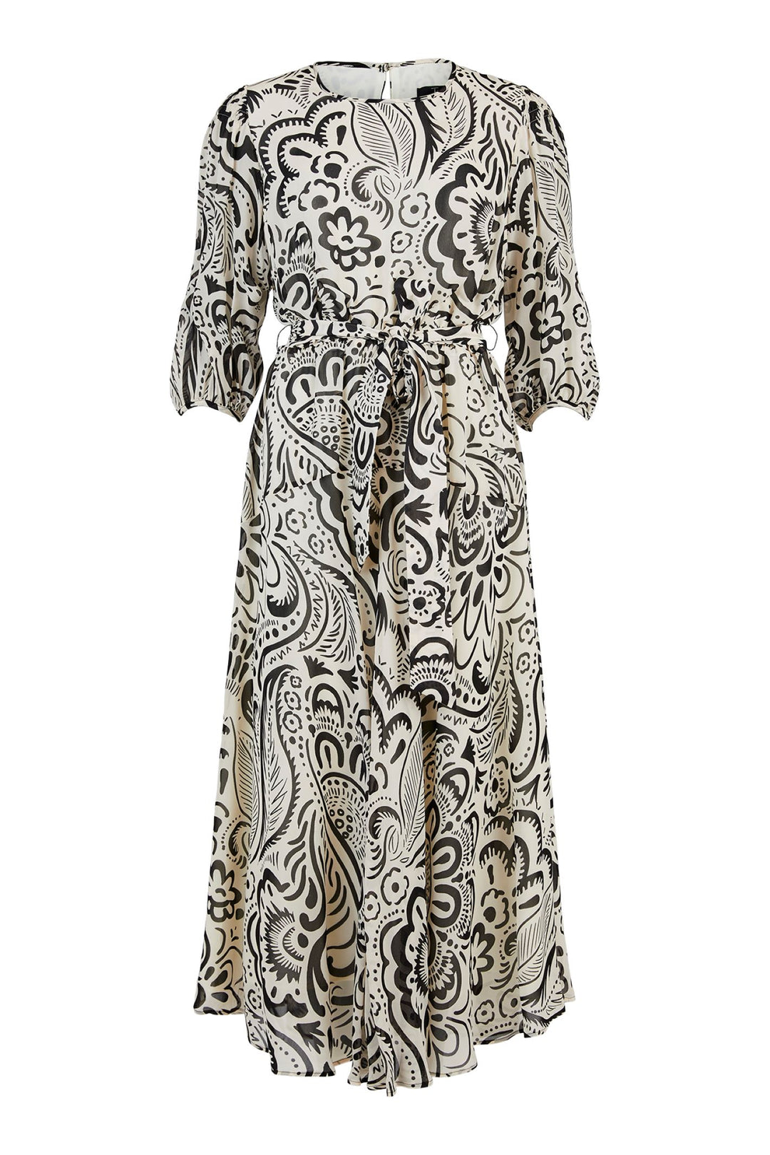 Tia 78680 Sleeved Dress Monochrome Print