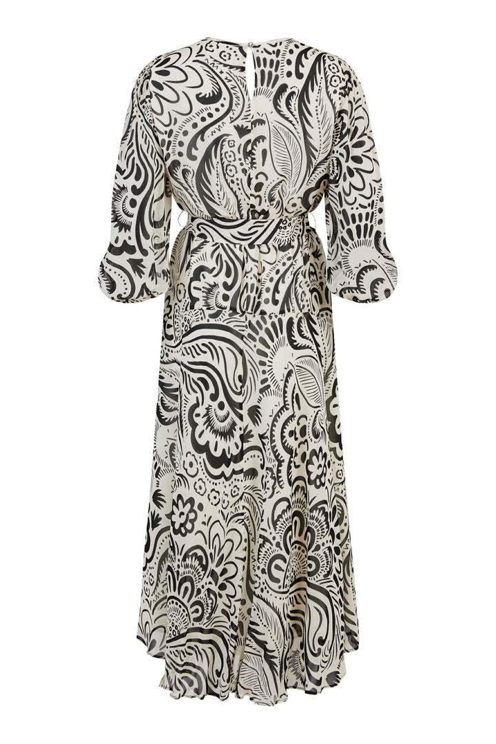 Tia 78680 Sleeved Dress Monochrome Print