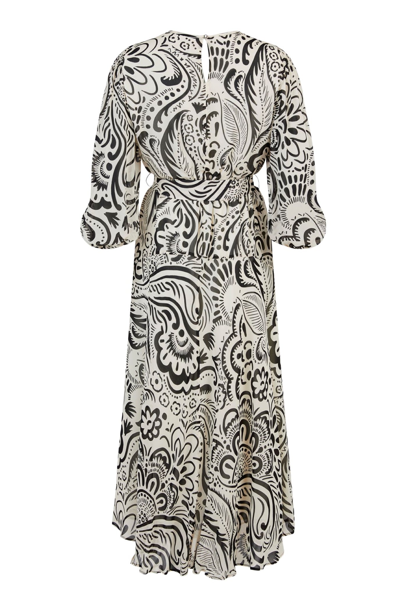 Tia 78680 Sleeved Dress Monochrome Print