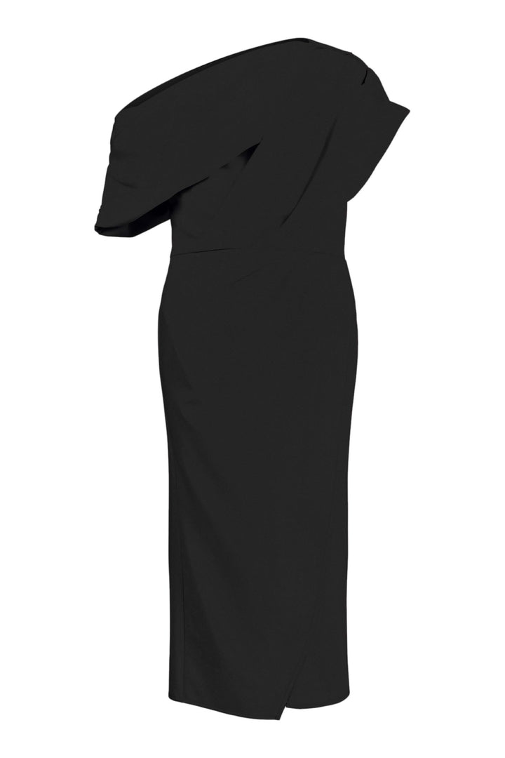 Tia Gomaye 28862 Black Short Sleeved Maxi Black Dress