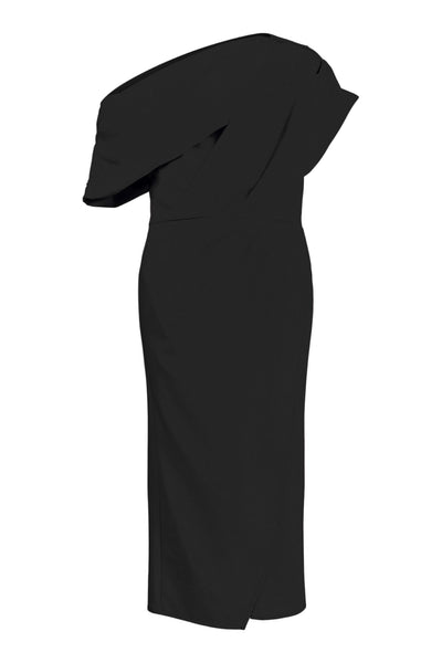 Tia Gomaye 28862 Black Short Sleeved Maxi Black Dress