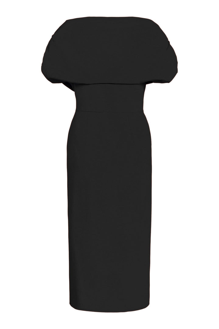 Tia Gomaye 28862 Black Short Sleeved Maxi Black Dress