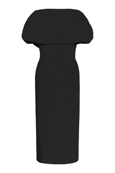 Tia Gomaye 28862 Black Short Sleeved Maxi Black Dress