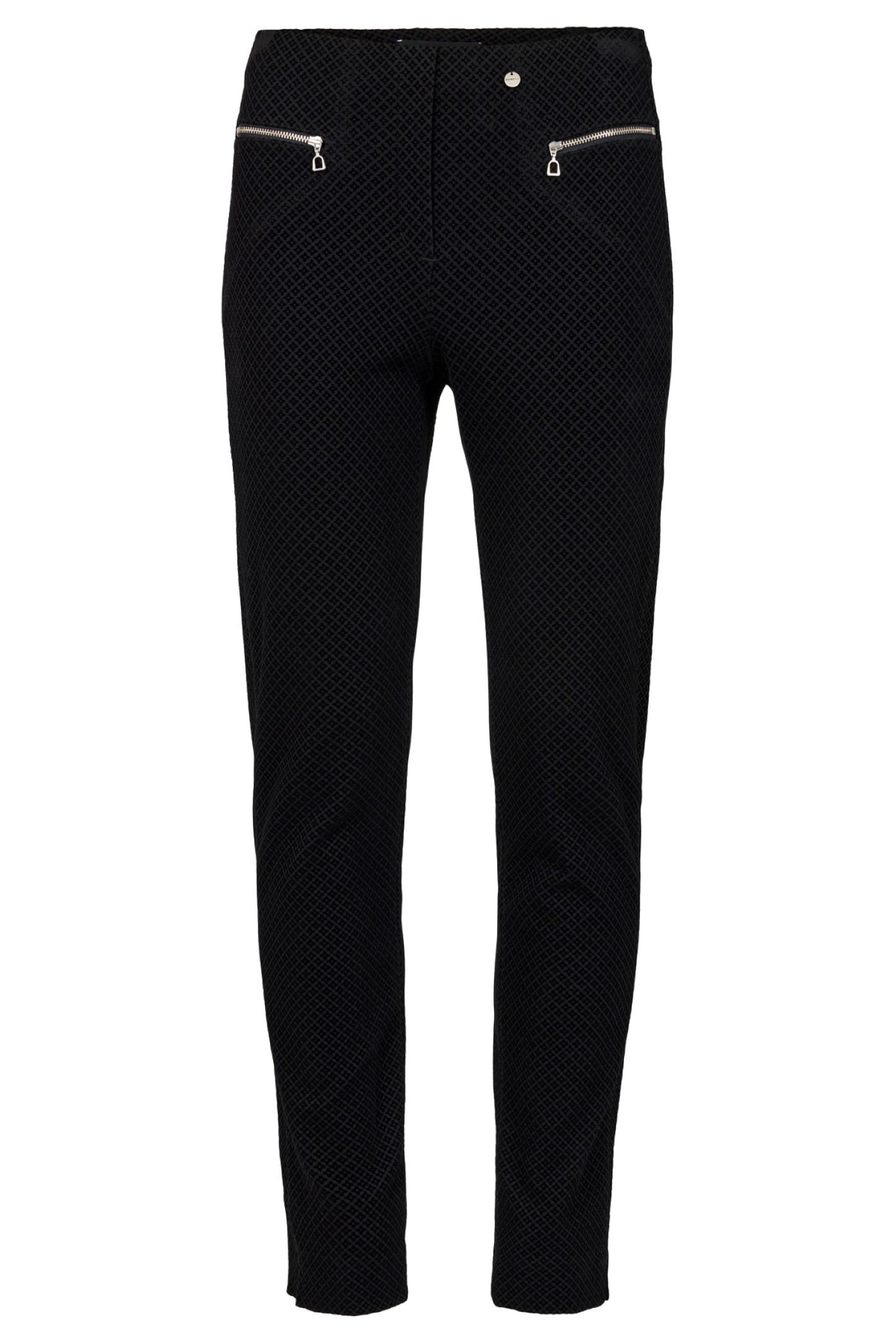 Robell 52499 Mimi Black Print Trouser 75cm
