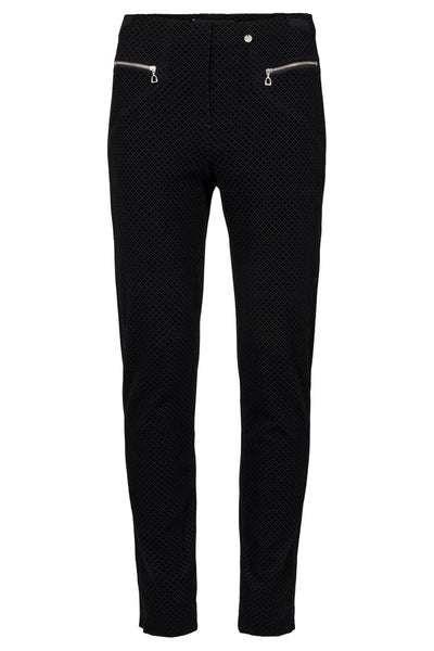 Robell 52499 Mimi Black Print Trouser 75cm