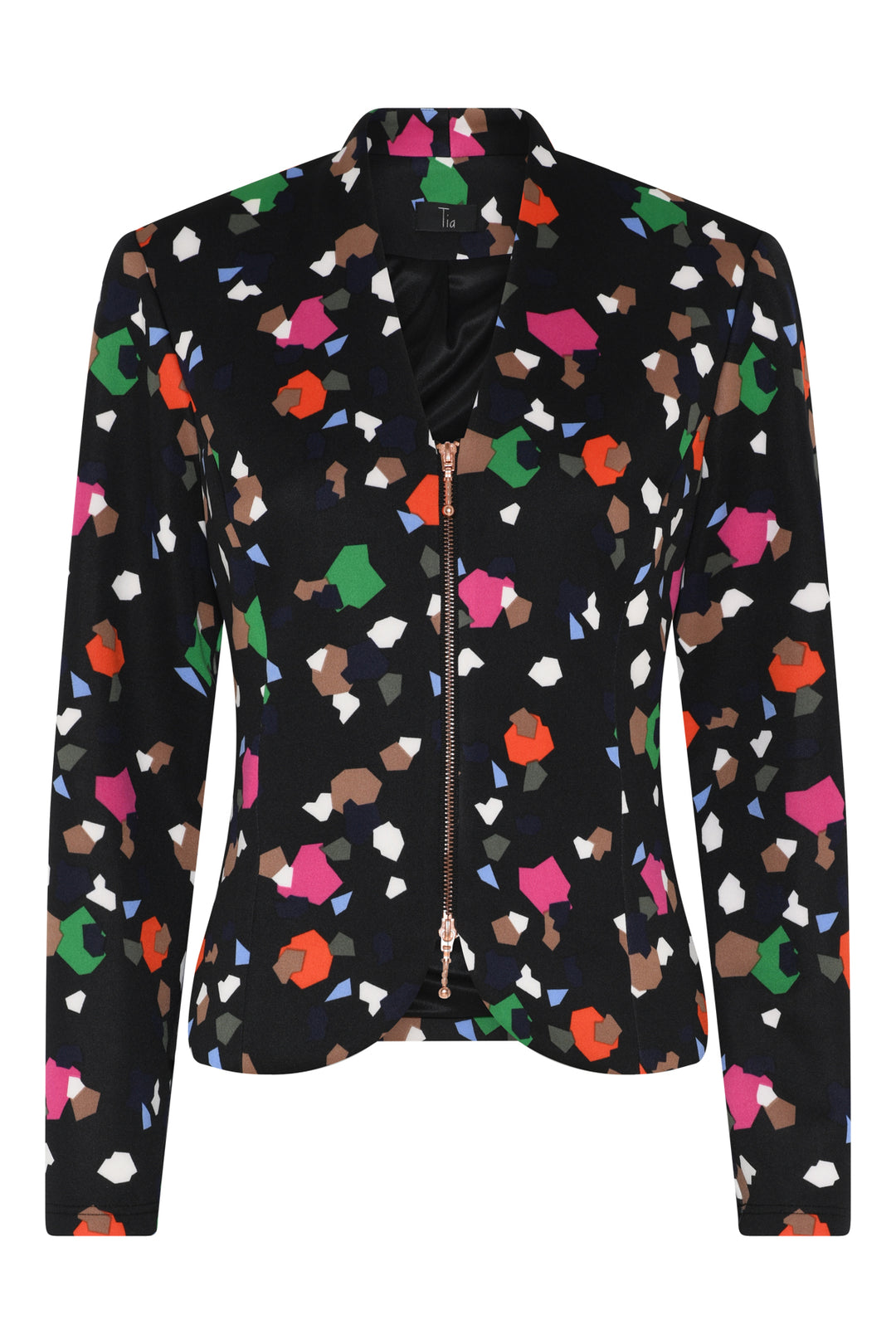 Tia 77523 Black Print Sleeved Jacket