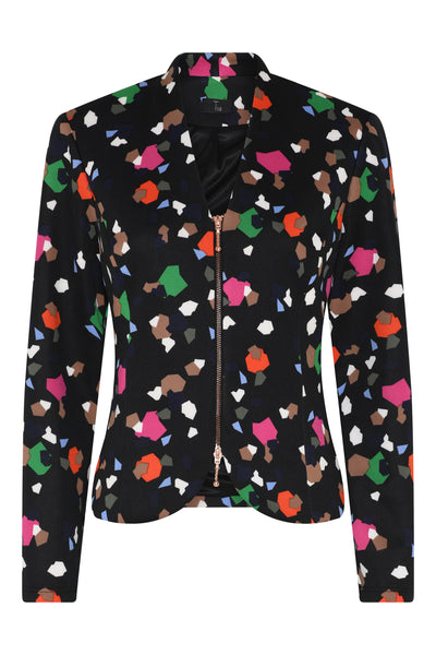 Tia 77523 Black Print Sleeved Jacket