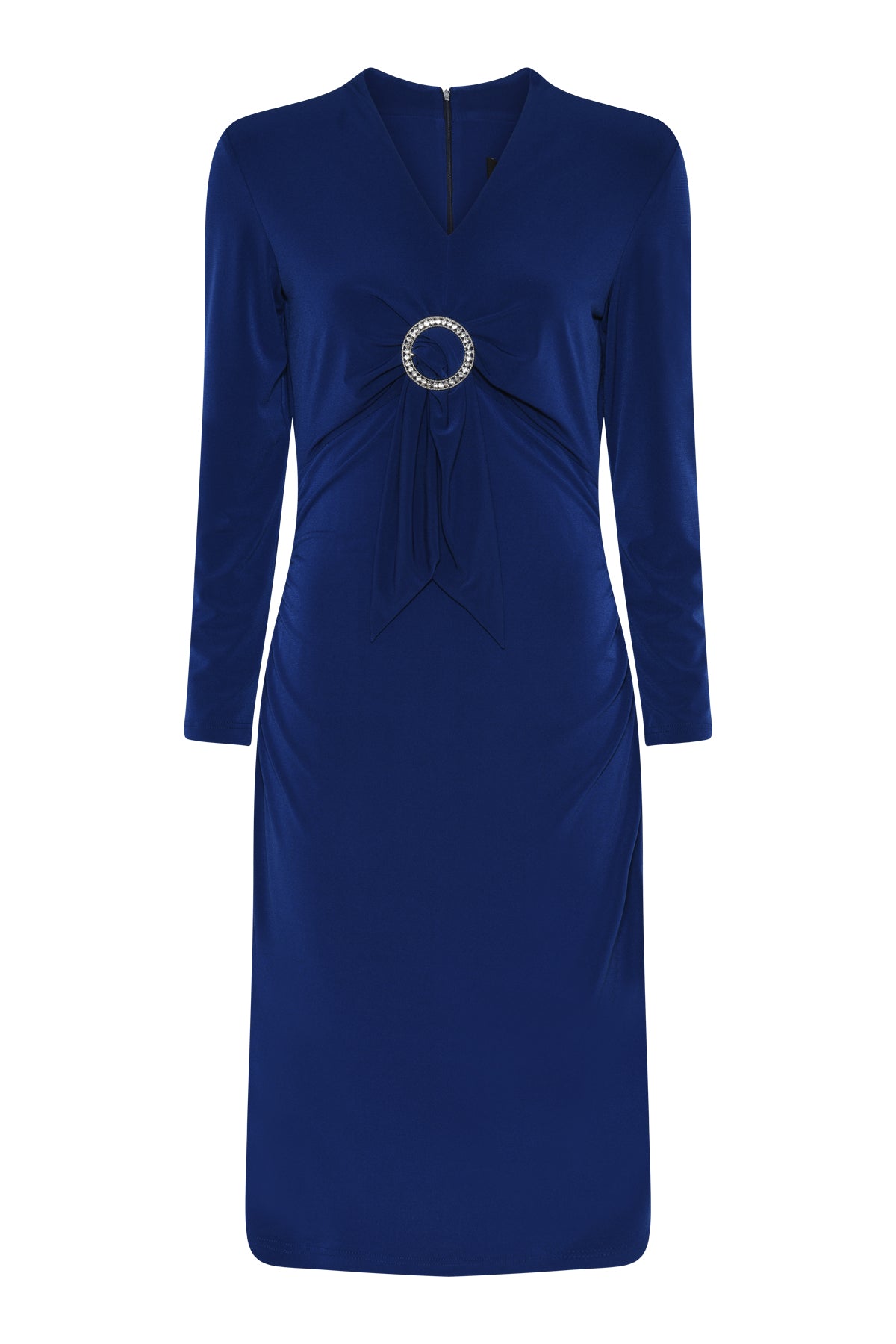 Tia 78418 Cobalt Blue With Diamante Sparkle Sleeved Dress