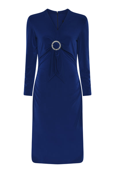 Tia 78418 Cobalt Blue With Diamante Sparkle Sleeved Dress