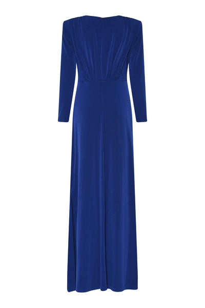 Tia 78673 Royal Blue Maxi Sleeved Evening Dress