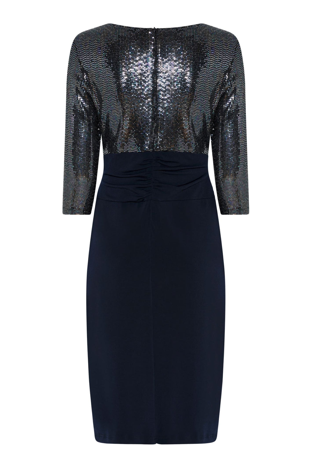 Tia 78738 Navy Sequin Sleeved Dress