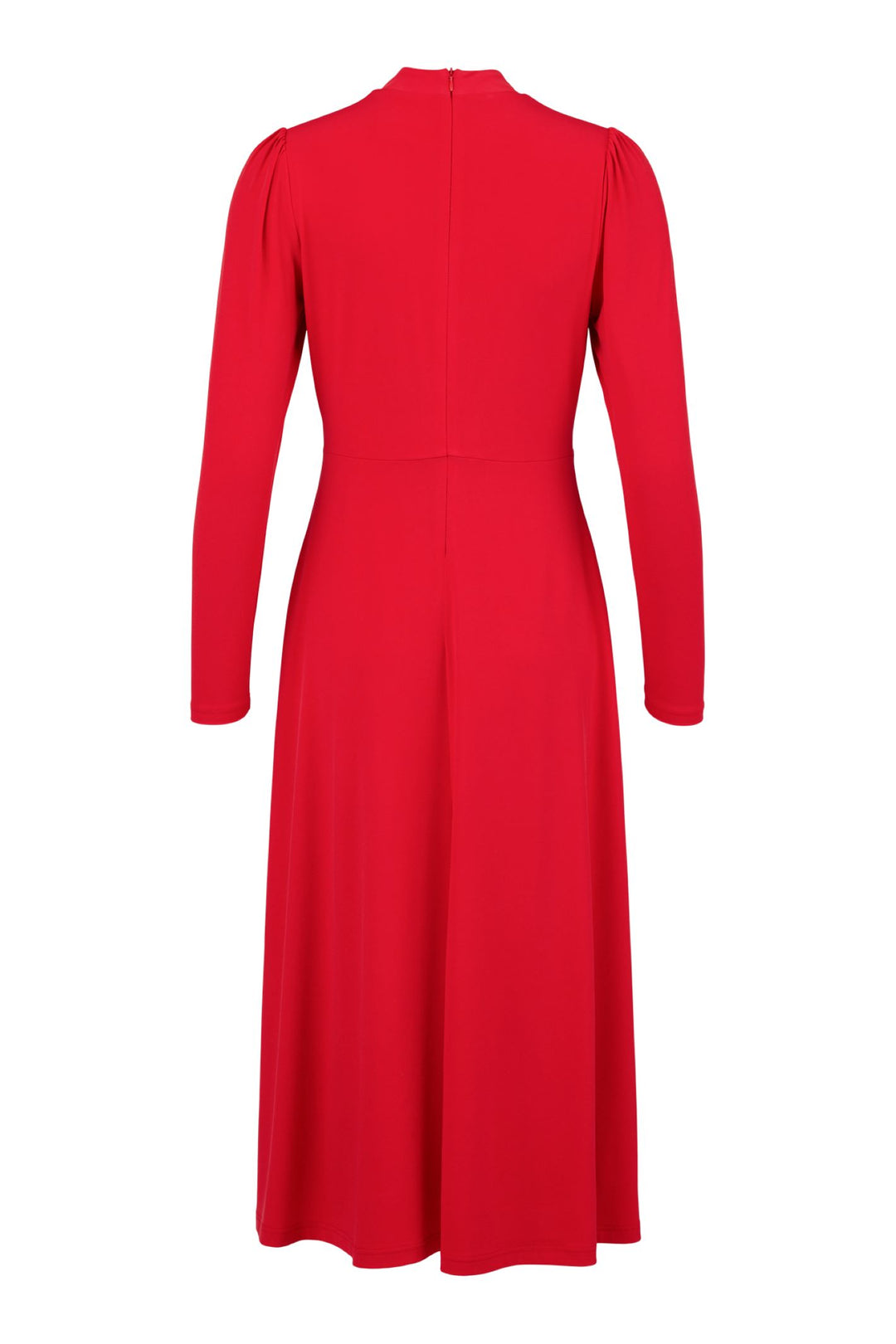 Tia 78878 Red Sleeved High Waisted A Line Dress