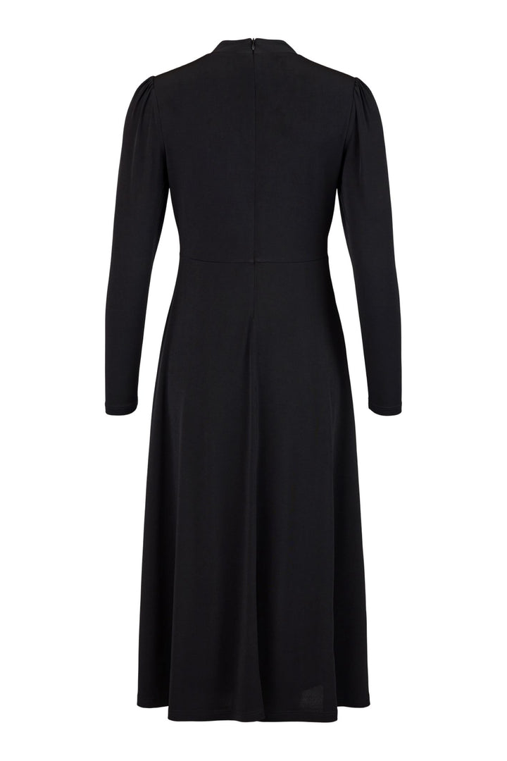 Tia 78878 Black Sleeved High Waisted A Line Dress